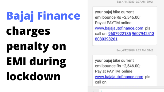 Bajaj Finance charges penalty on EMI