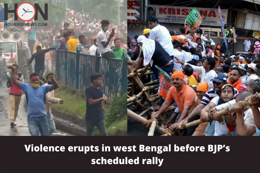 Violence-erupts-in-west-Bengal-before-BJPs-scheduled-rally