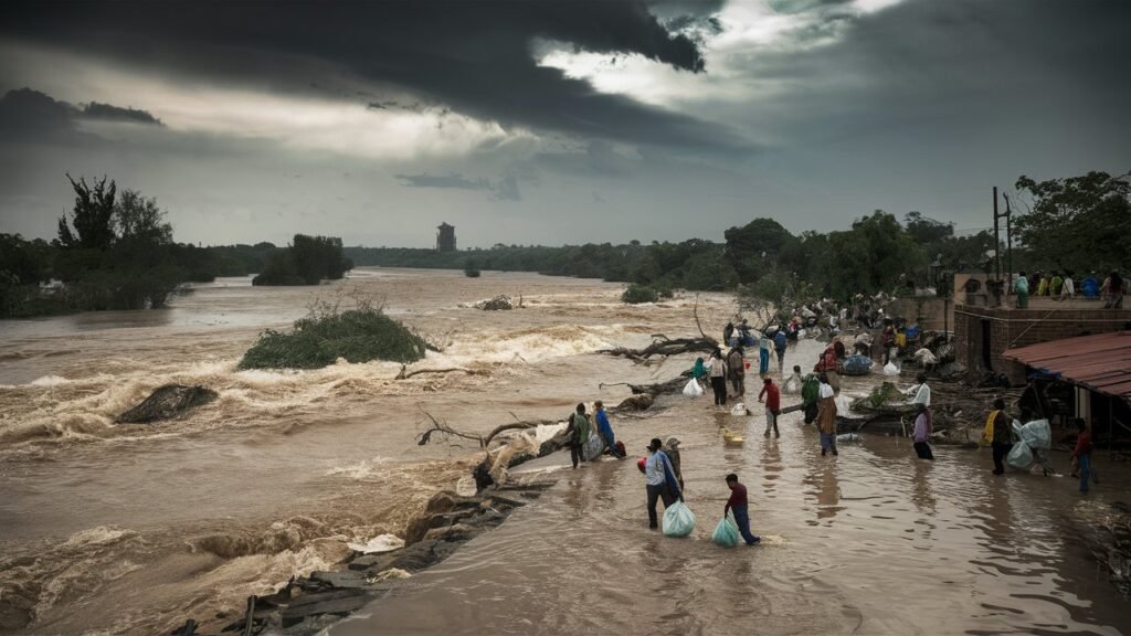 flood situation near ganges