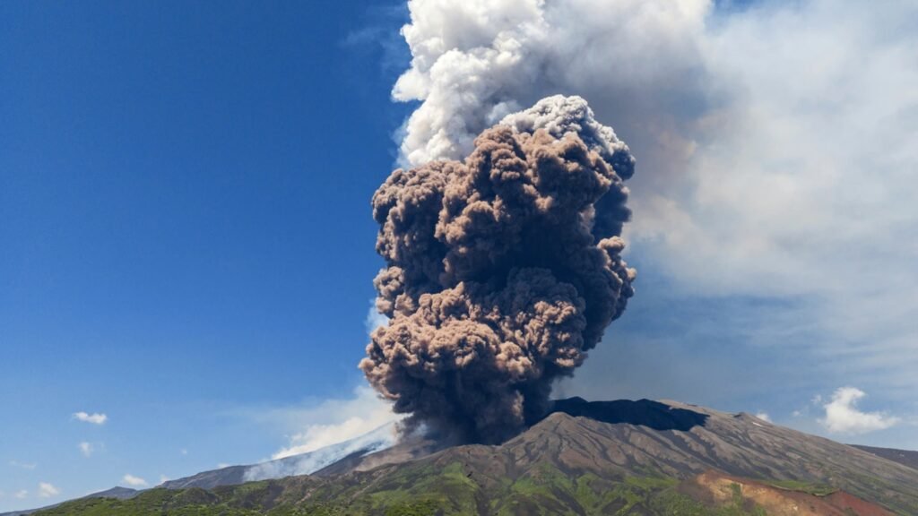Mount Etna Volcano Eruption Sparks Panic as Tourists Flee Massive Ash Plume 7 Mount Etna Volcano Eruption